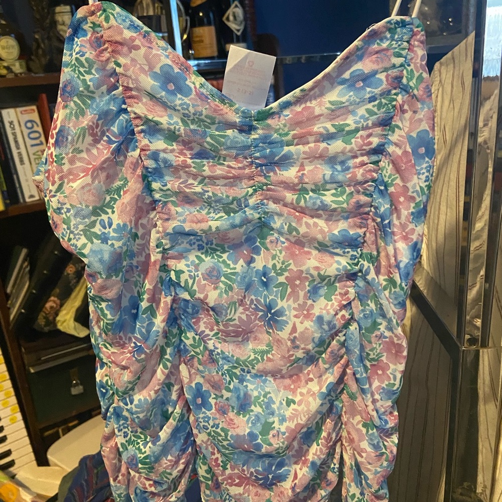 No Boundaries Floral Blouse - Blue and Pink